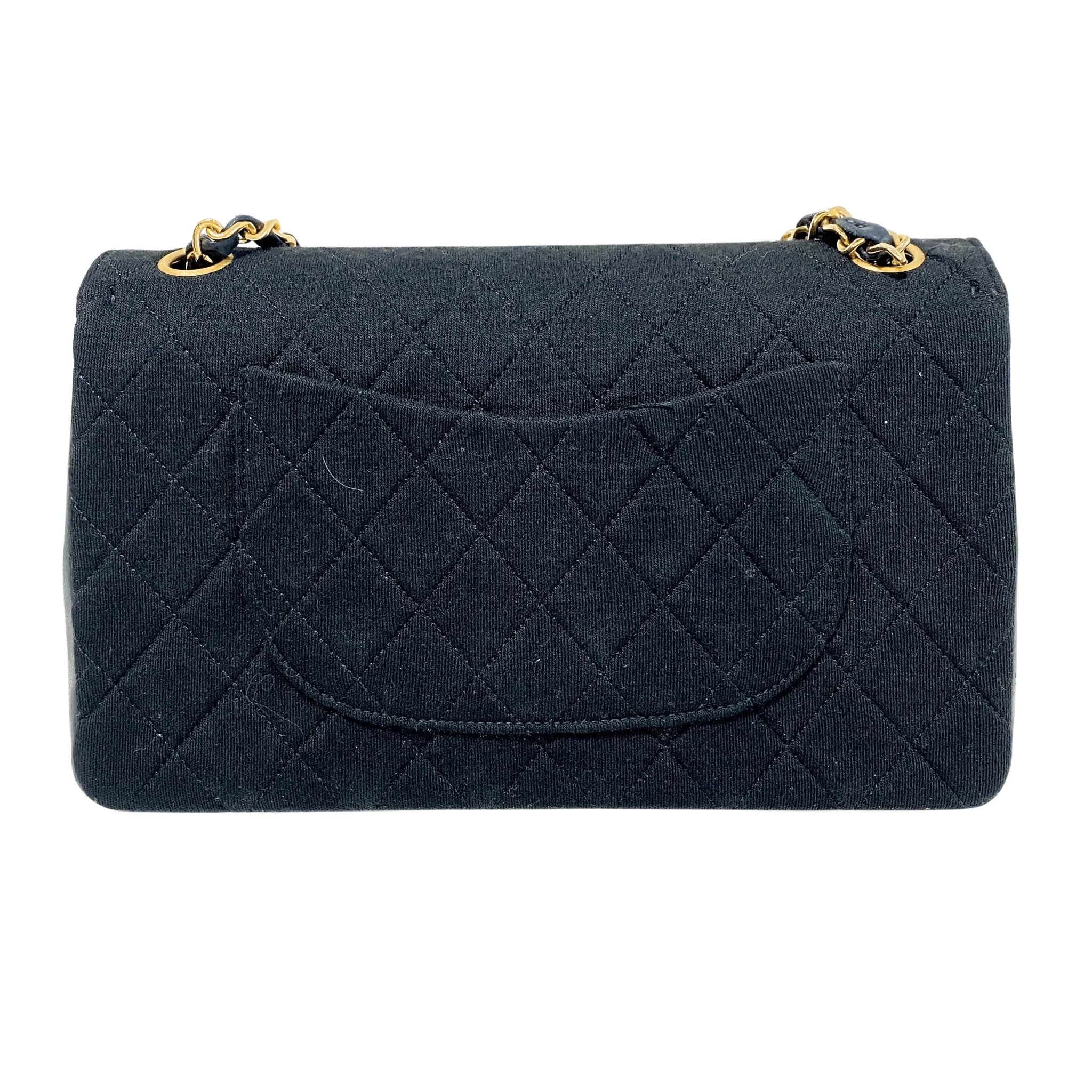 Cotton Timeless Classic Quilted Double Flap Gold Chain Shoulder Bag
