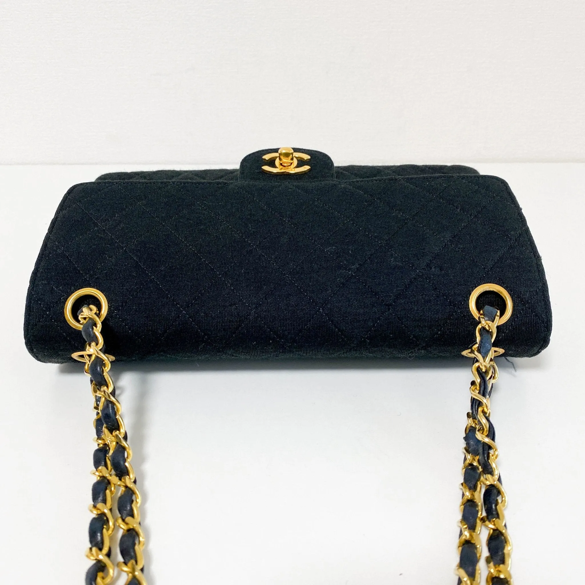 Cotton Timeless Classic Quilted Double Flap Gold Chain Shoulder Bag