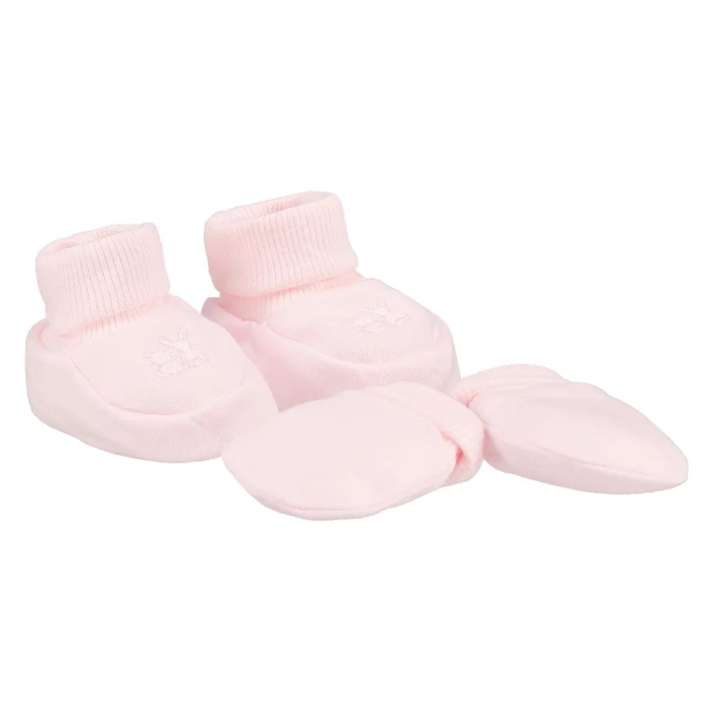 Emile et Rose 'Nox' Pink  Hat, Mitts & Booties Gift Set