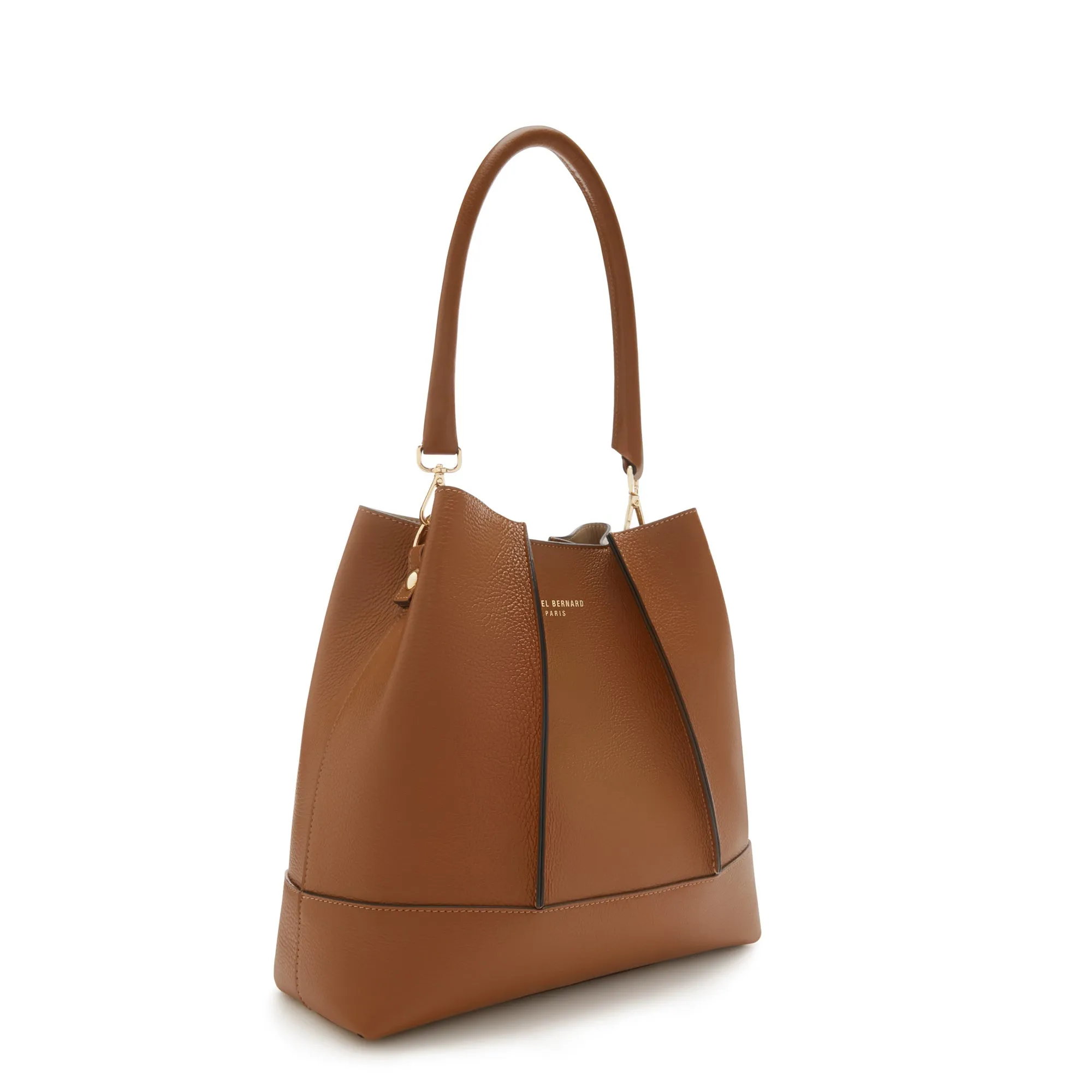 Femme Forte Macie cognac calfskin leather shoulder bag