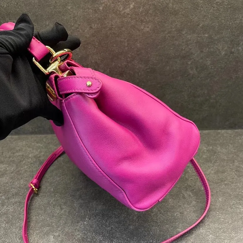 Fendi Peekaboo Small Pink Leather Handbag