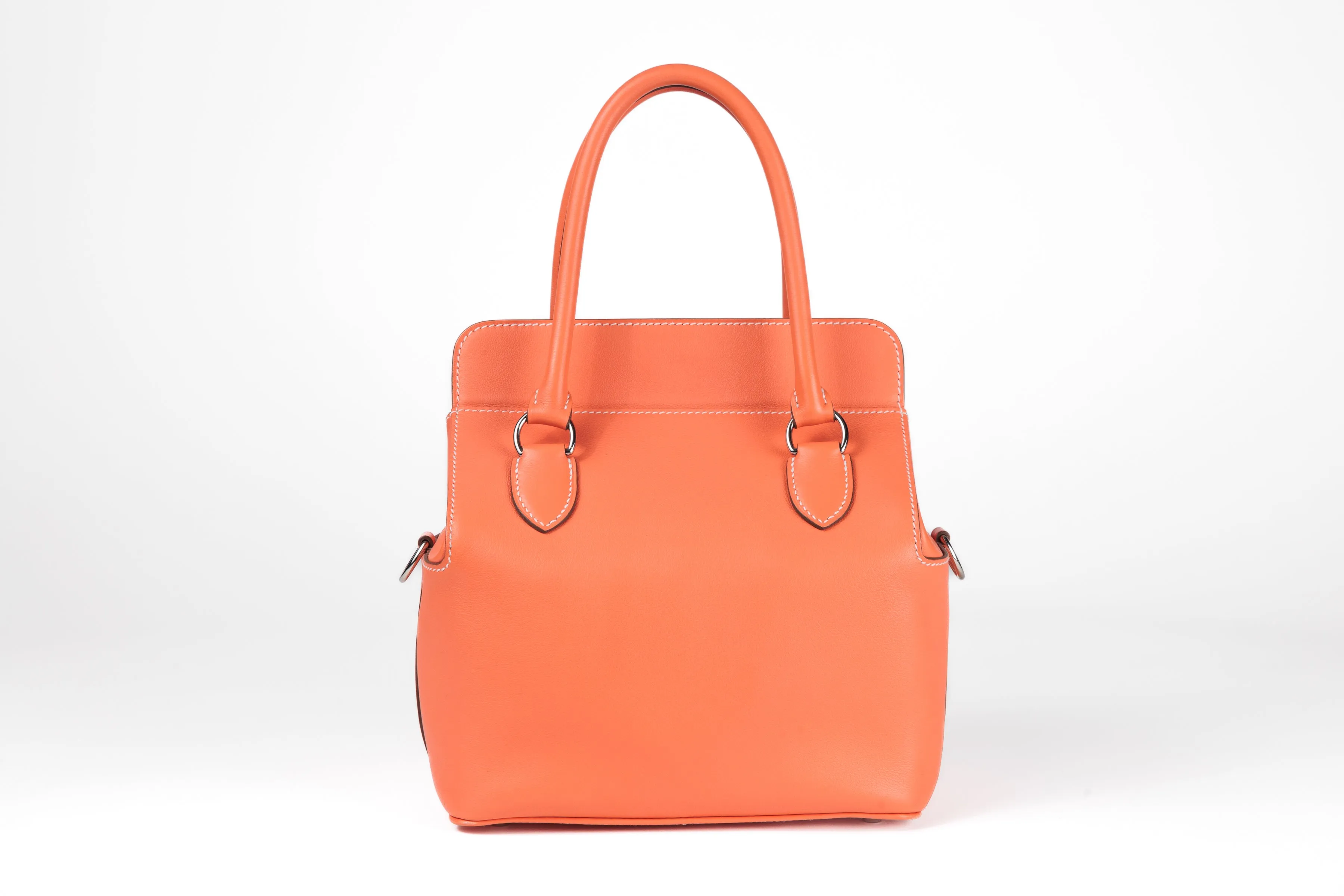 Hermes 20cm Mango Evercolor Toolbox Bag w/ Palladium Hardware