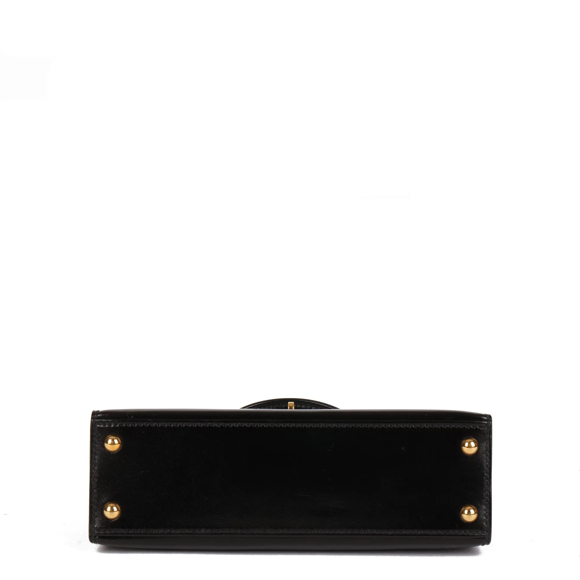 Hermes Black Box Calf Leather Vintage Kelly 15cm Sellier Shoulder Bag