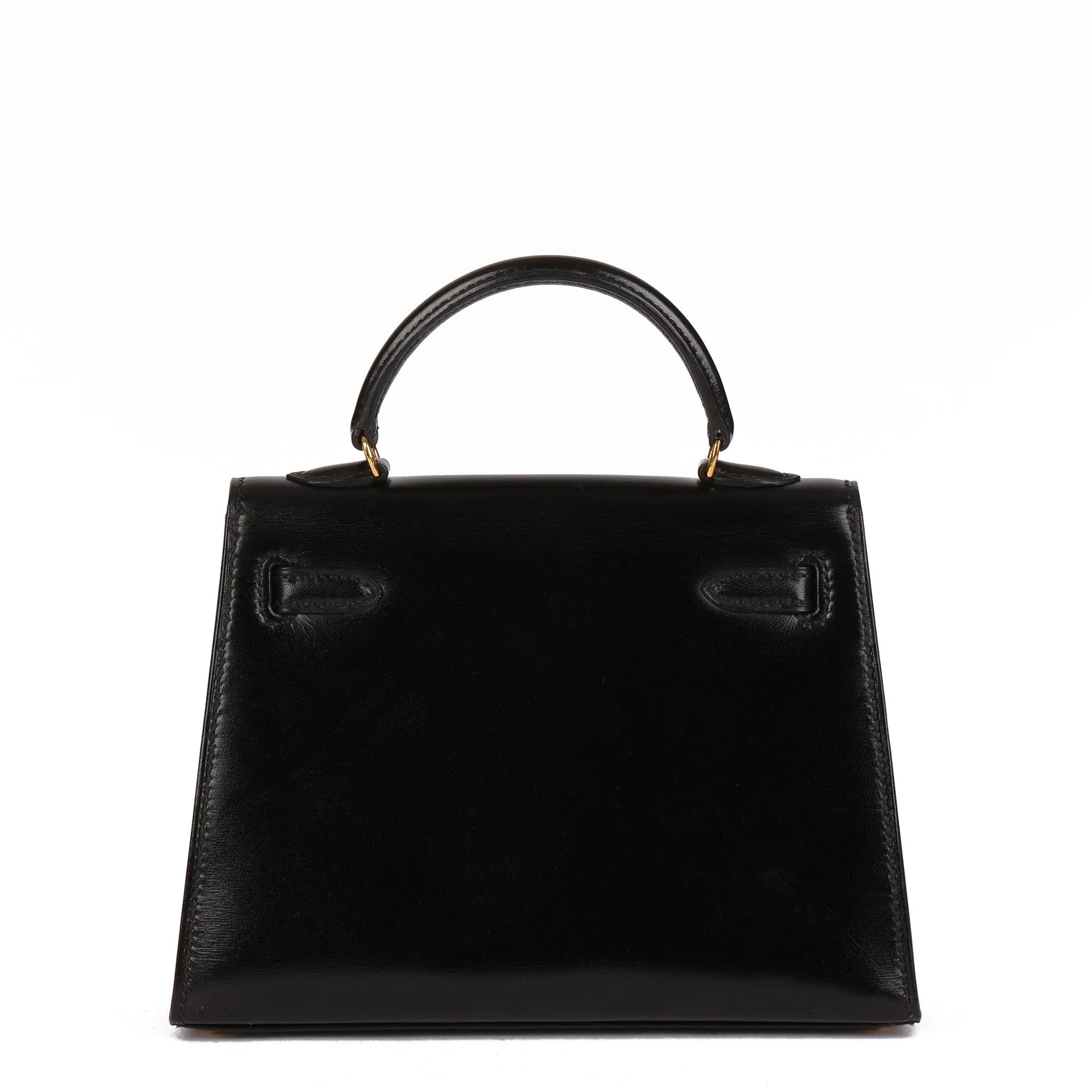 Hermes Black Box Calf Leather Vintage Kelly 15cm Sellier Shoulder Bag