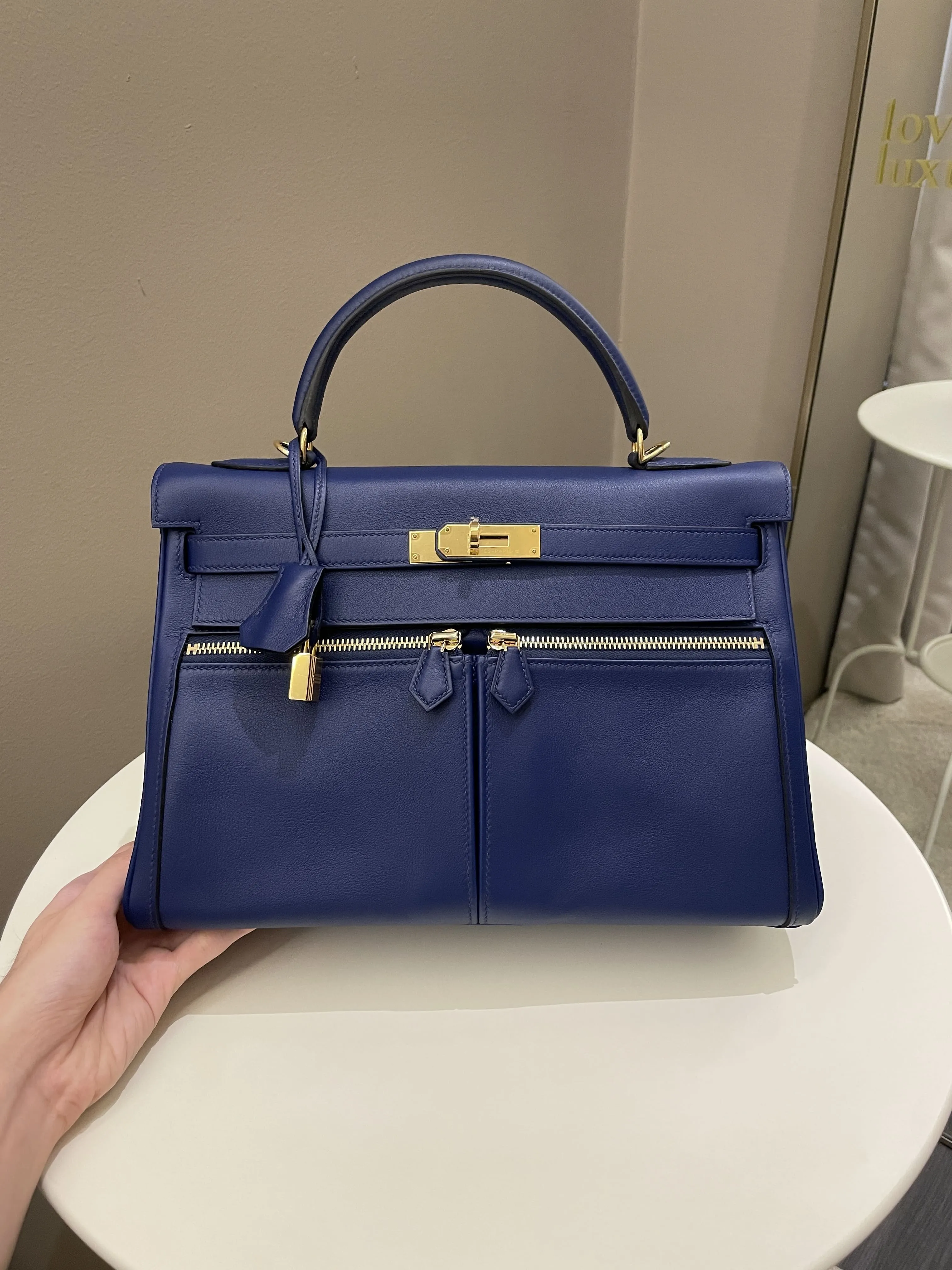 Hermes Kelly Lakis 32 Bleu Saphir Swift