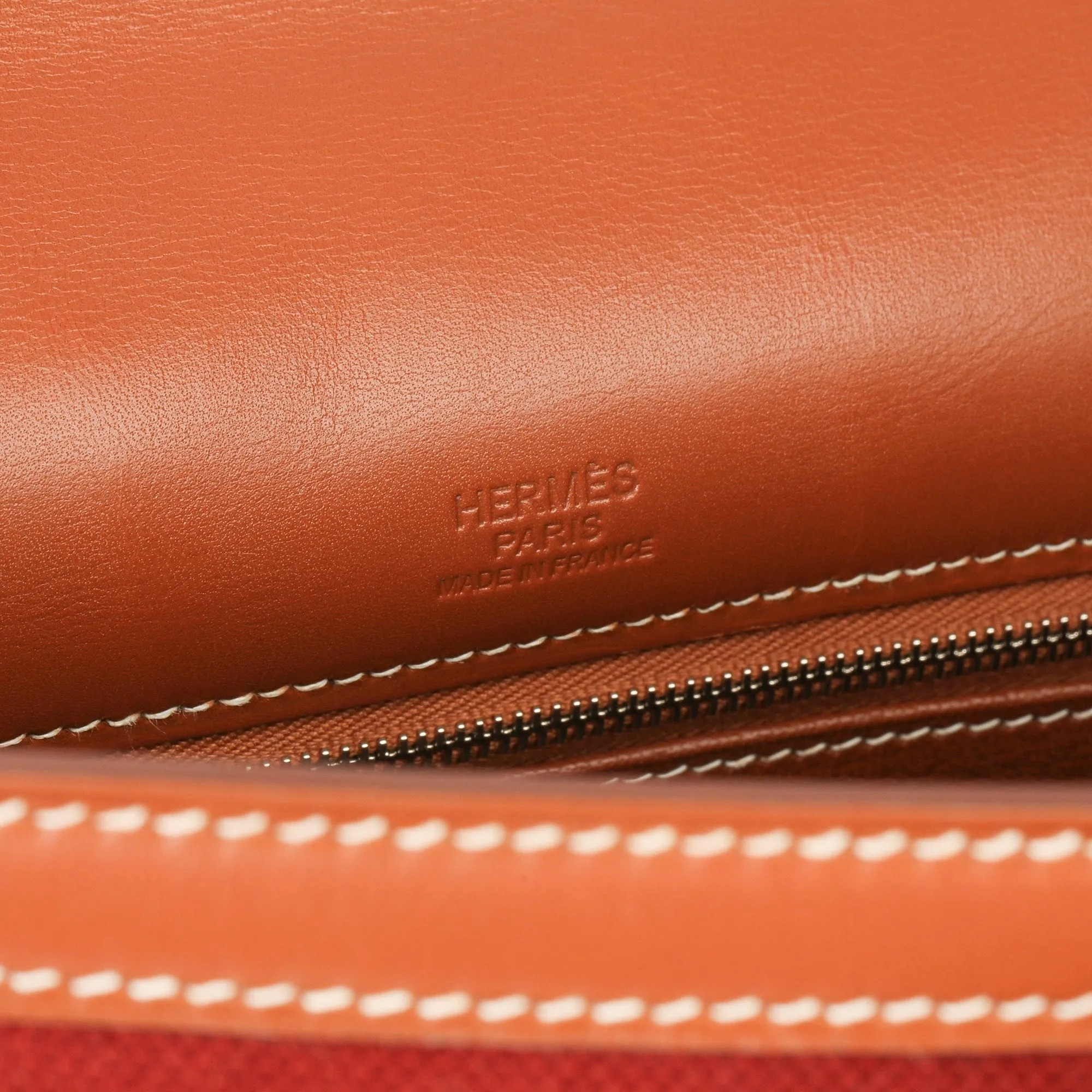Hermes Rouge H Toile & Barenia Horse Print Amazone Kelly 32cm Sellier Shoulder Bag