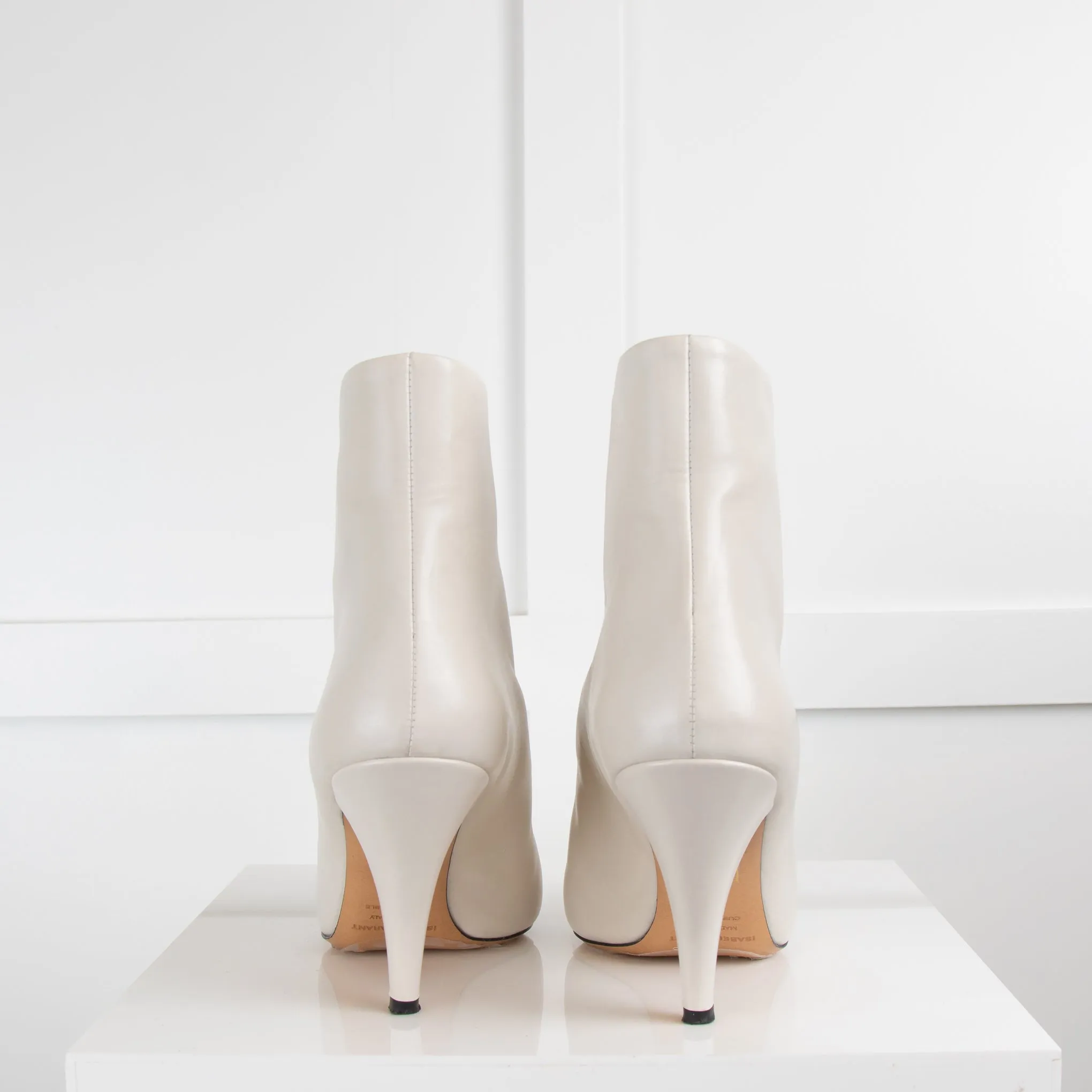 Isabel Marant White Minimal Leather Boots