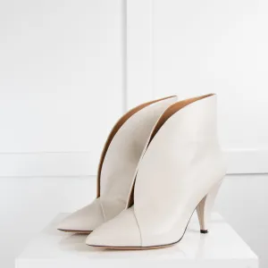 Isabel Marant White Minimal Leather Boots