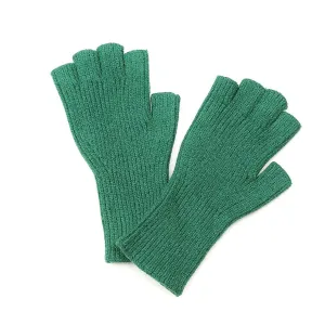 Jade Green Ribbed Fingerless Glove