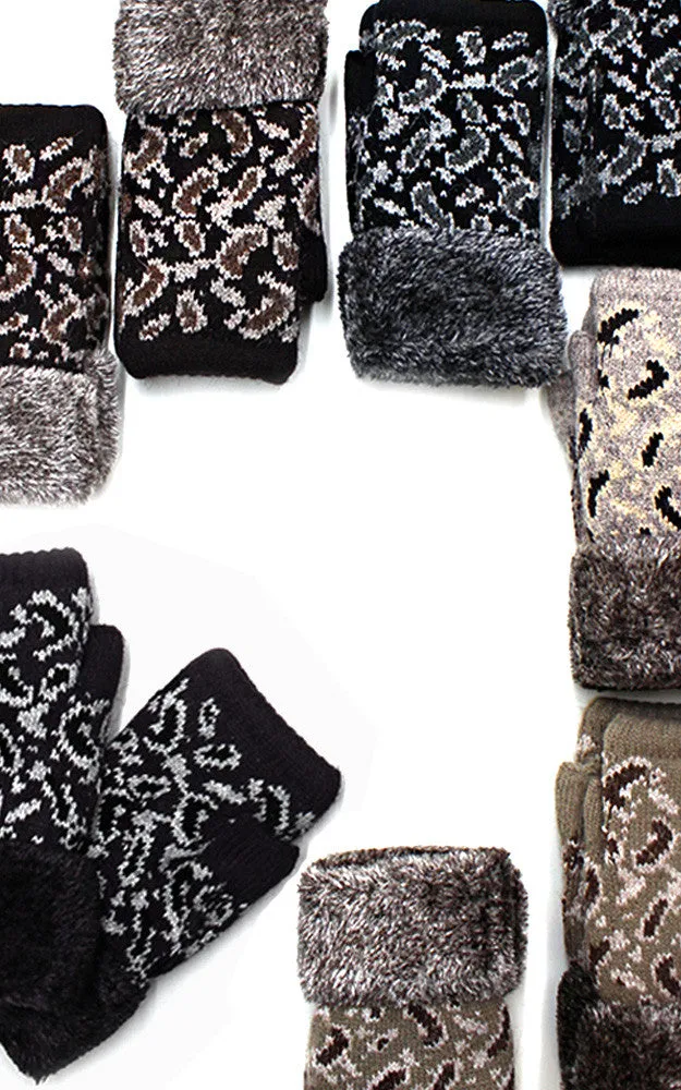 JG521 Knit Animal Print Gloves 12prs Pack (JSMP)