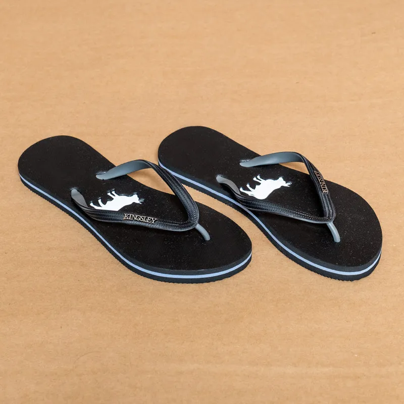 Kingsley Heath T Bold Nguni Print Flip Flop Black/Grey/Nickel/White/Black