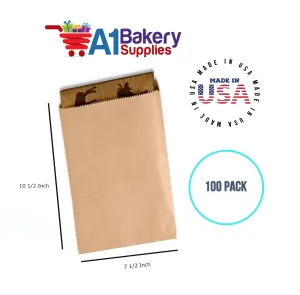Kraft Flat Merchandise Bags, Small, 100 Pack - 7-1/2"x10-1/2"