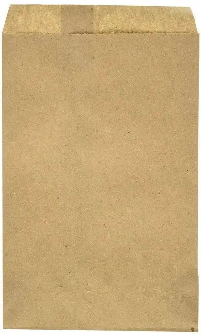 Kraft Flat Merchandise Bags, Small, 100 Pack - 7-1/2"x10-1/2"