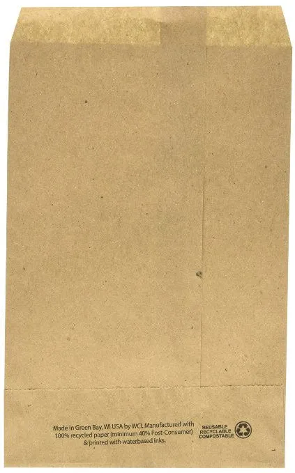 Kraft Flat Merchandise Bags, Small, 100 Pack - 7-1/2"x10-1/2"