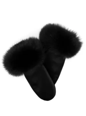 Leather Mittens [Black-MTHU01] M/L