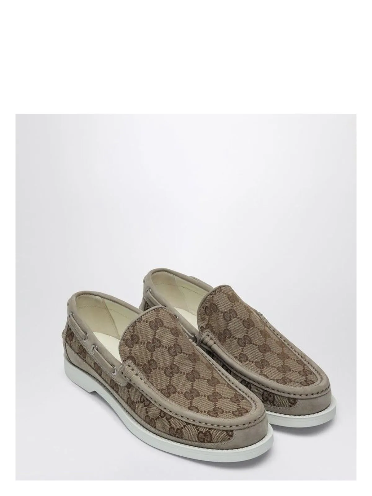 LOAFER IN ORIGINAL GG FABRIC BEIGE/EBONY