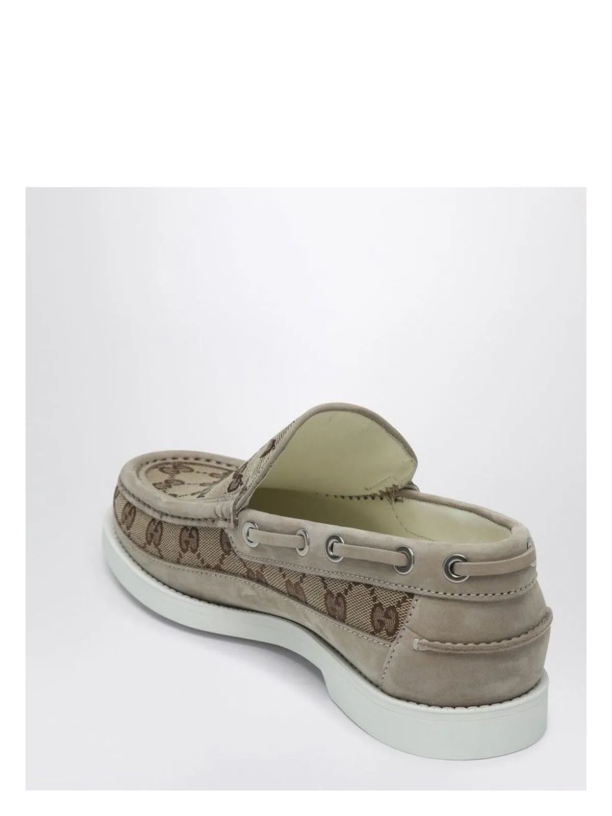 LOAFER IN ORIGINAL GG FABRIC BEIGE/EBONY