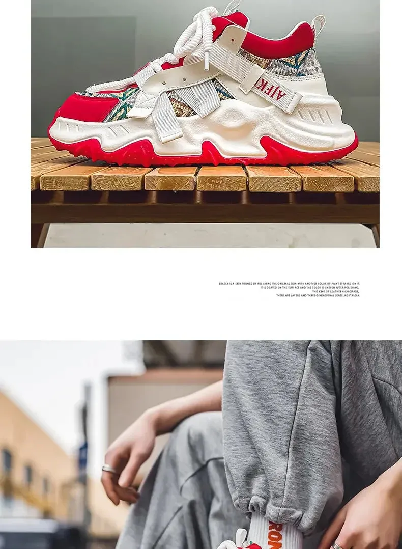 Luxury Men's  Casual Height Increasing Patchwork Sneakers