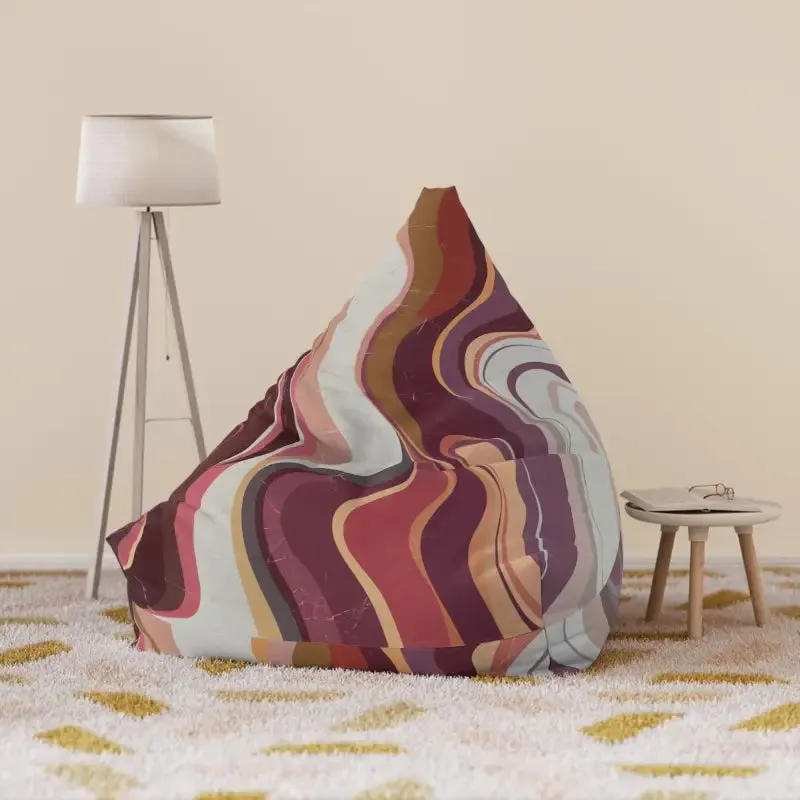 Maroon Marble Bean Bags Cover Cozy Vibes