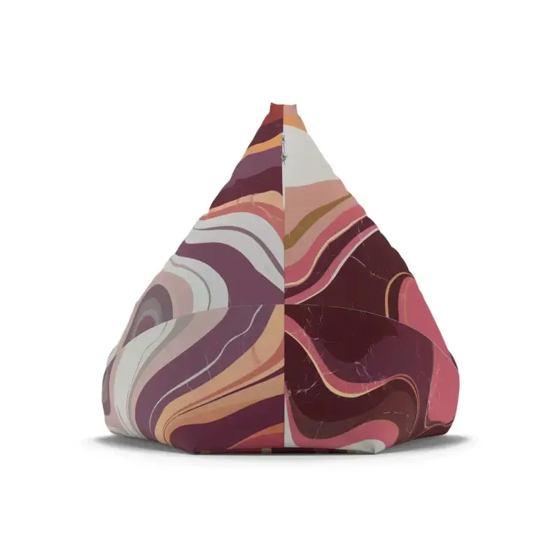 Maroon Marble Bean Bags Cover Cozy Vibes