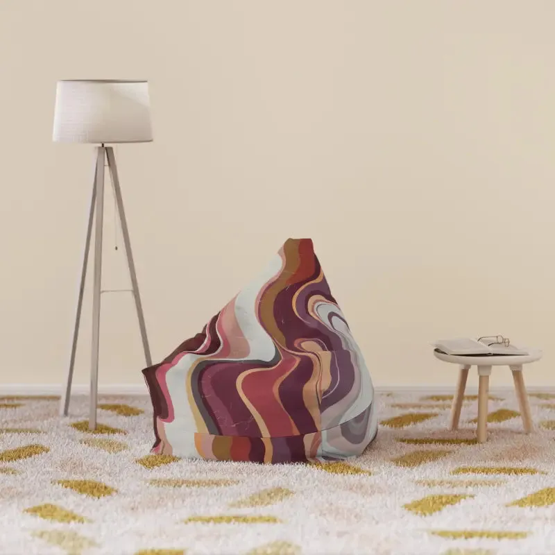 Maroon Marble Bean Bags Cover Cozy Vibes