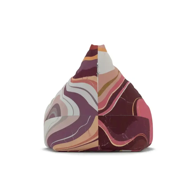 Maroon Marble Bean Bags Cover Cozy Vibes