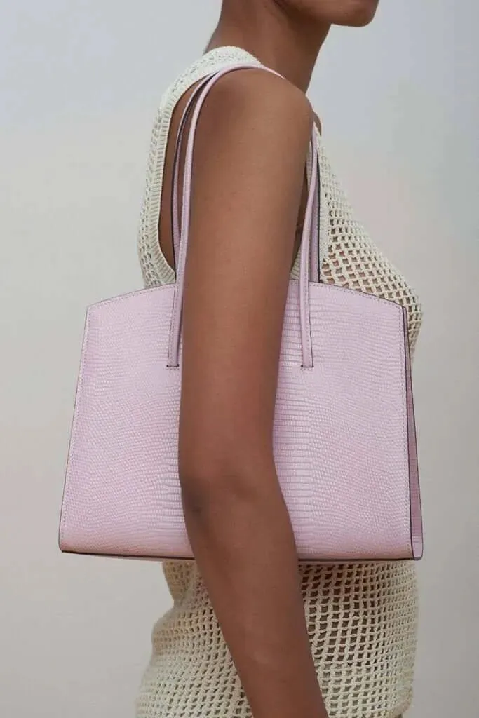 Minimal Tote Pink Lizard