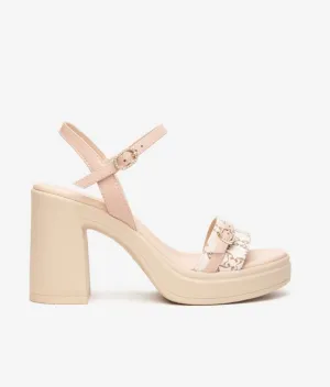 Nerogiardini pink leather sandals