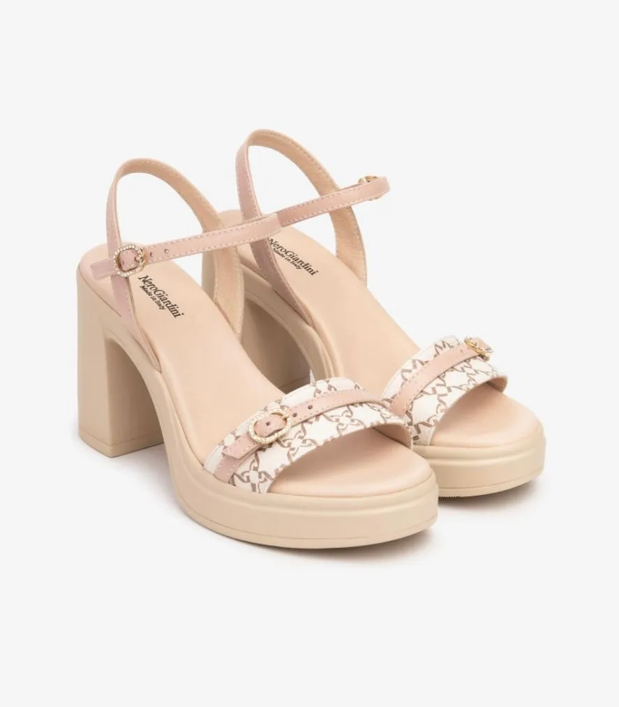 Nerogiardini pink leather sandals