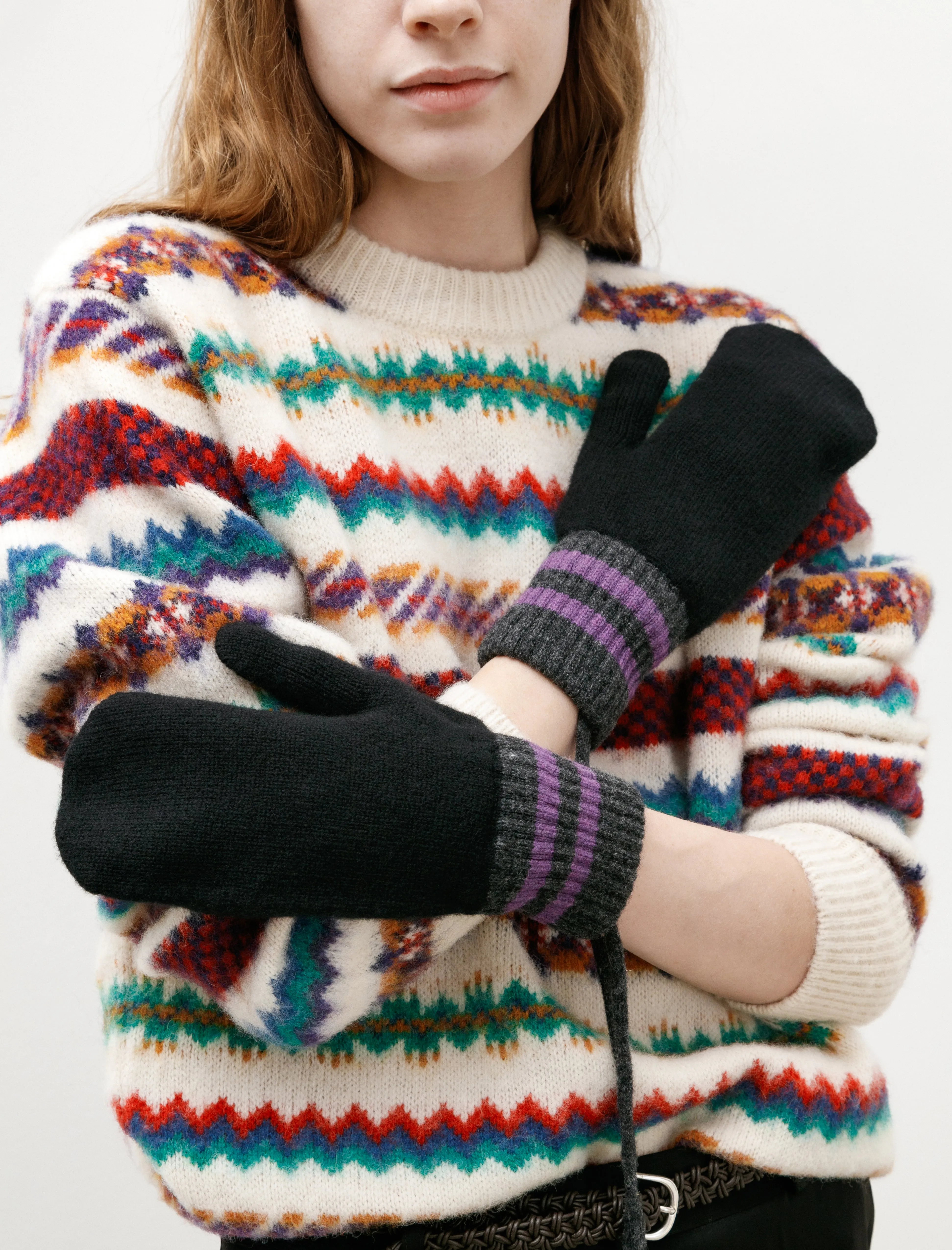 Never Too Old Mittens Black