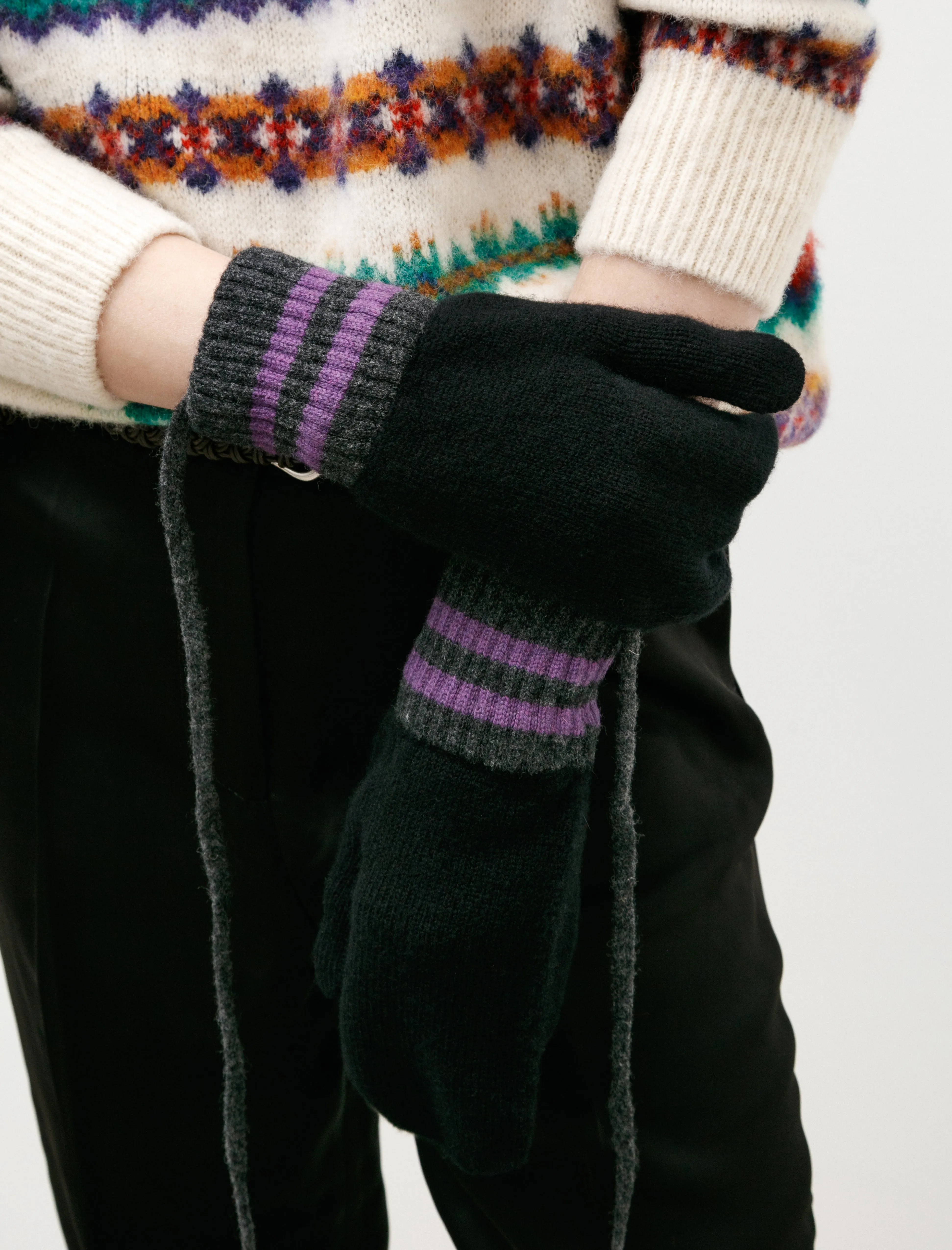 Never Too Old Mittens Black