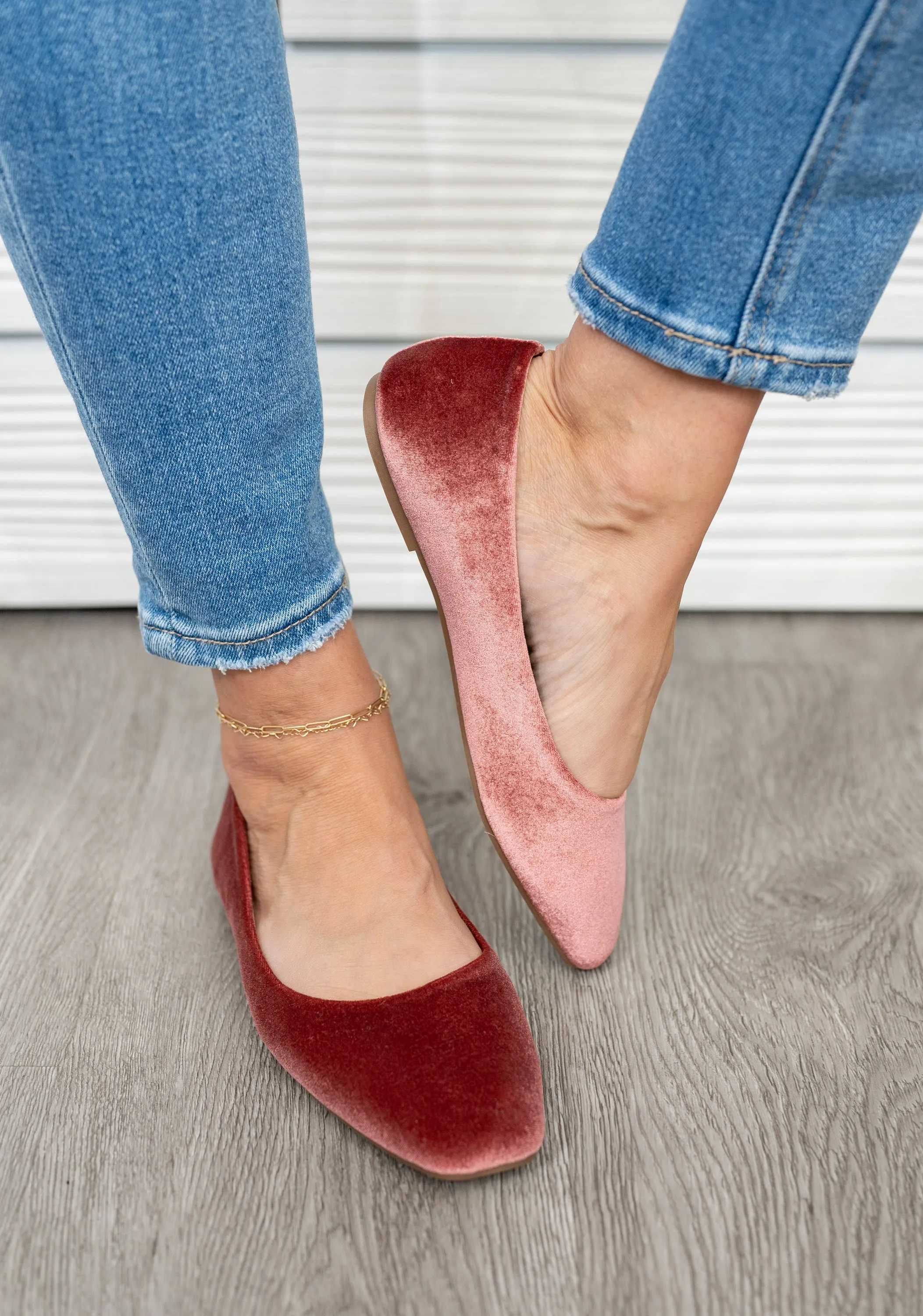 Over It Ballerina Flat - Blush Velvet