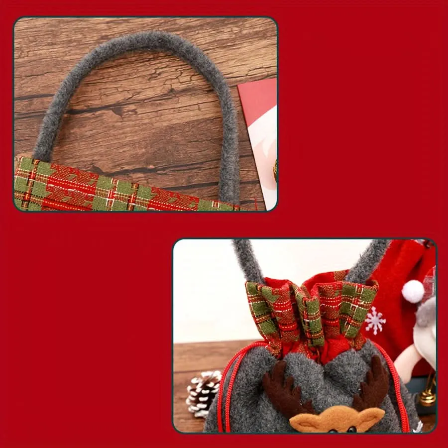 Pack of 3 Christmas Gift Tote Bags Set