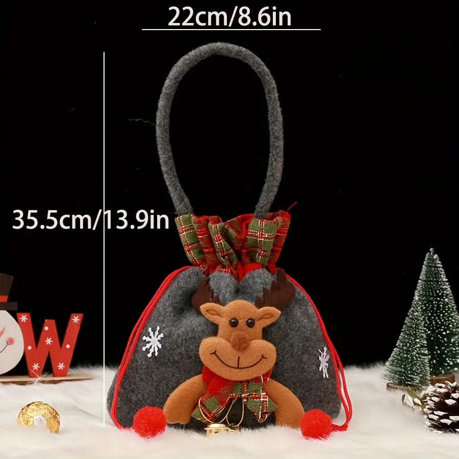Pack of 3 Christmas Gift Tote Bags Set