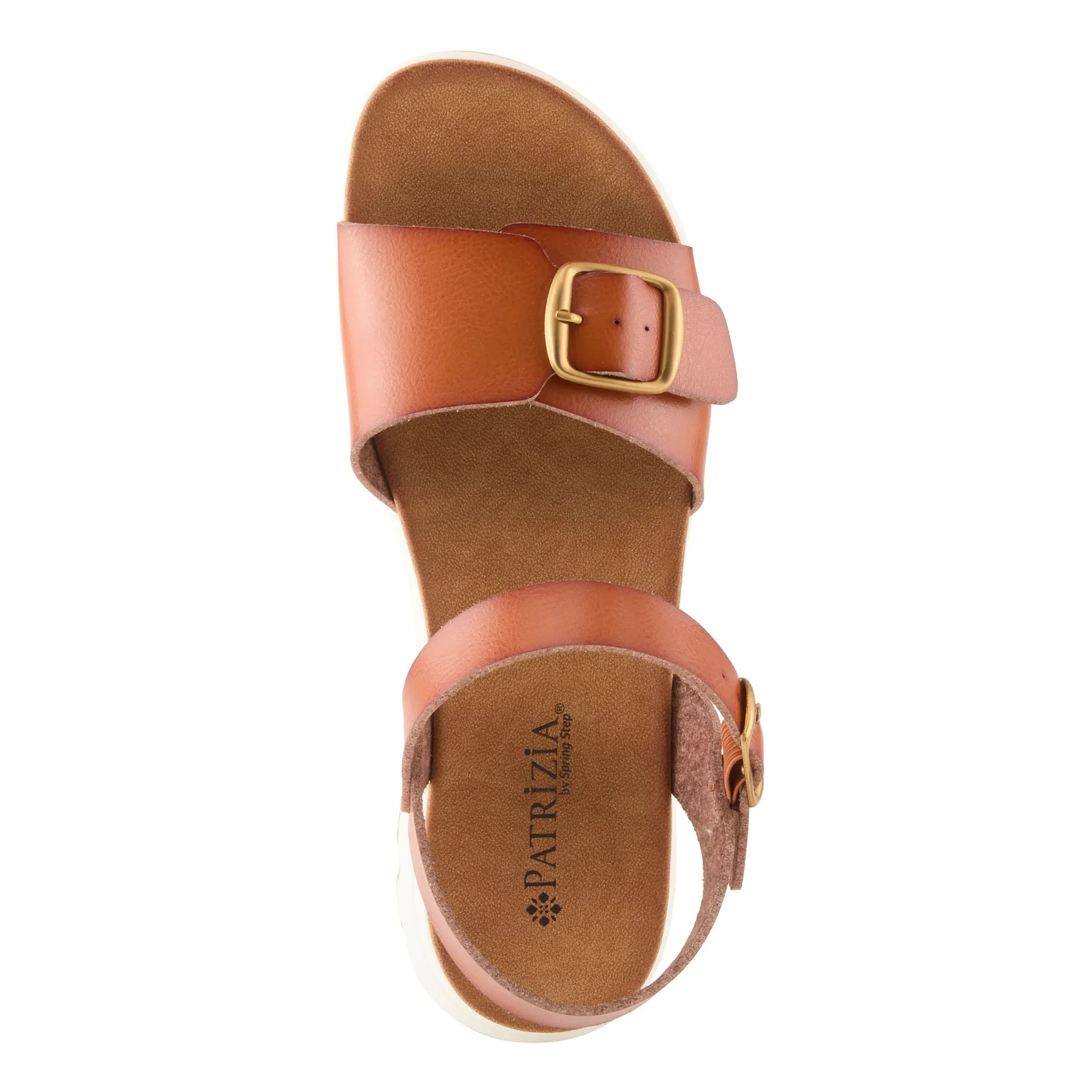 Patrizia by Spring Step Women's Bunch Ankle Strap Sandal - Cognac