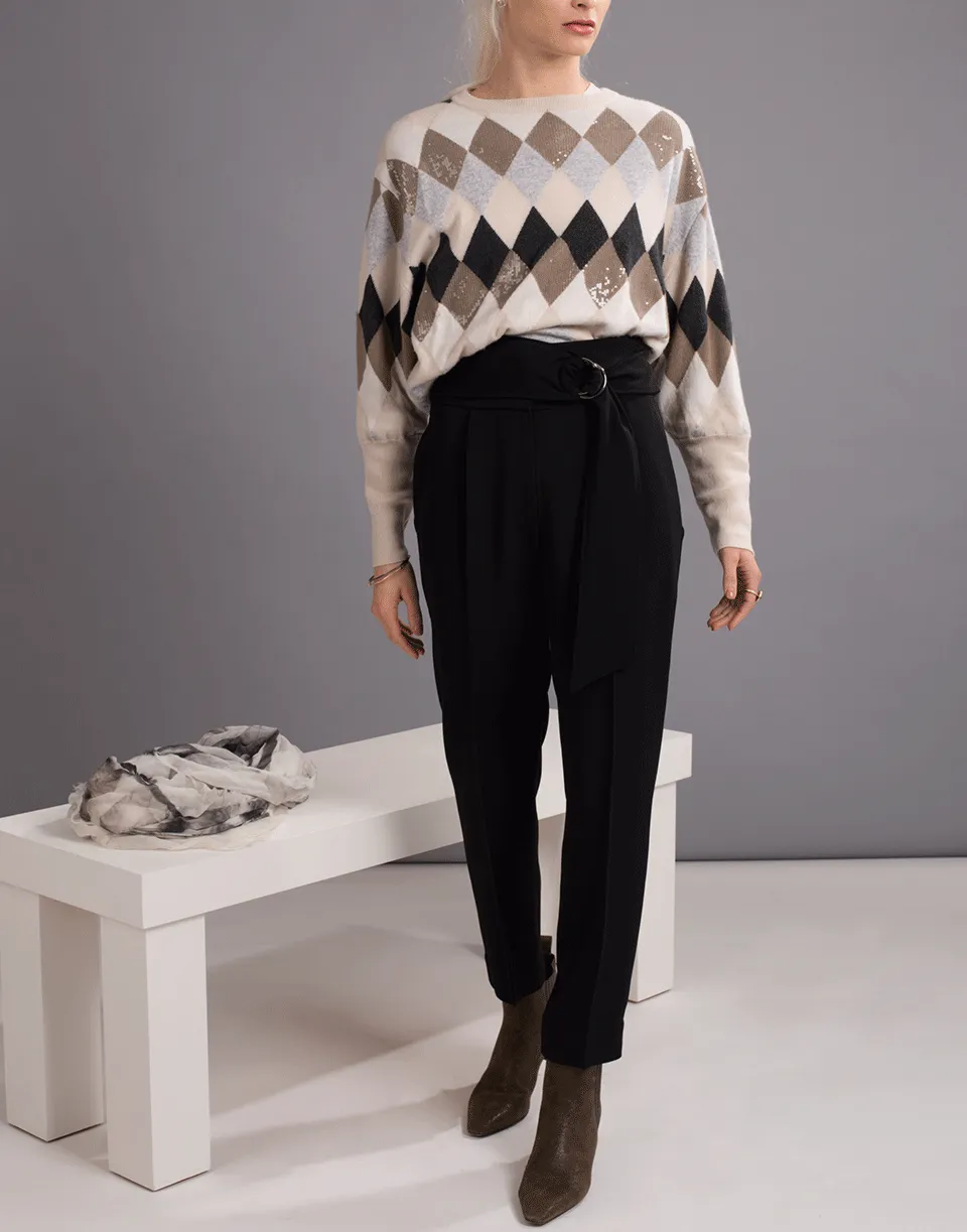 Pleated Pant with D-ring Belt