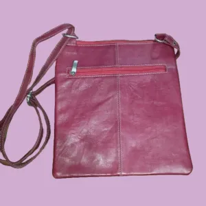 Red Leather Crossbody Bag~Soft and durable