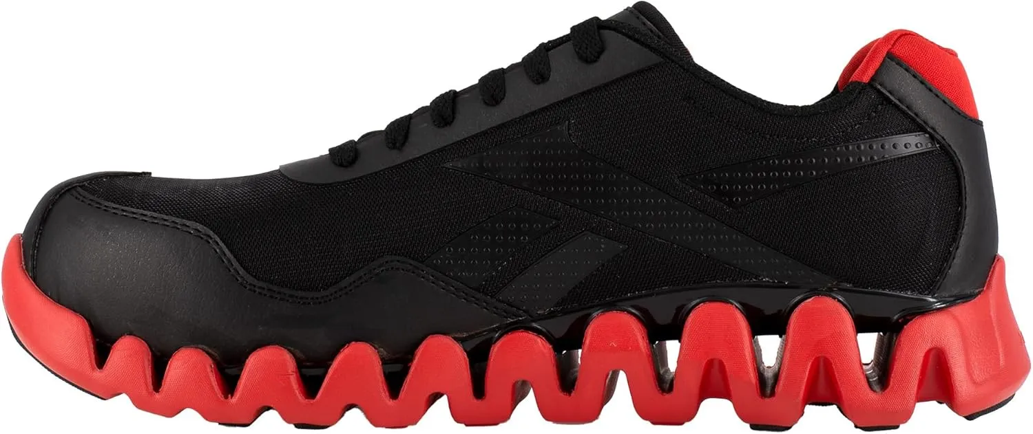 Reebok Men's Rb3016 Zig Pulse Work Safety Composite Toe Shoe Black and Red