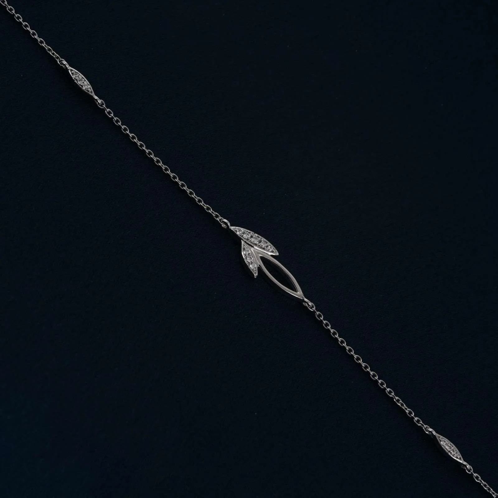Silver Leaves Layered Anklet