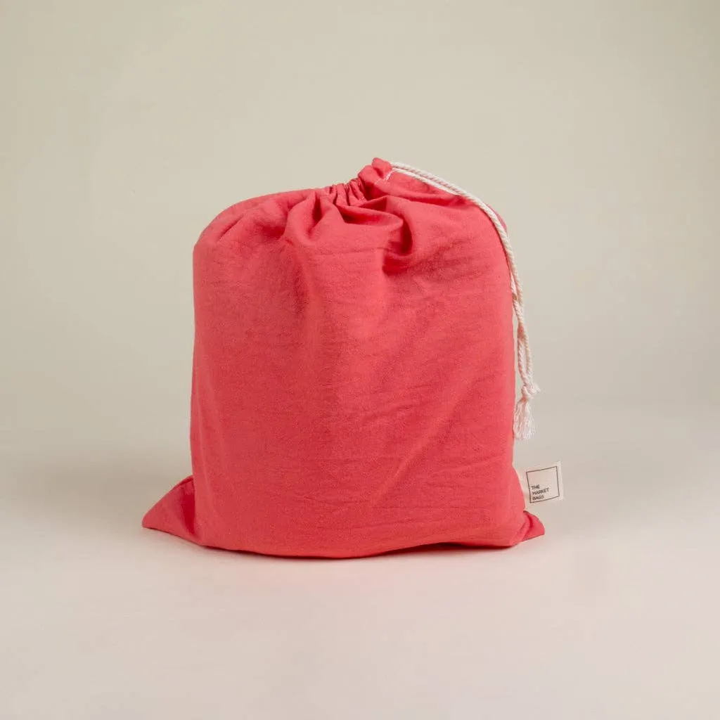 Small Coral Muslin Bag