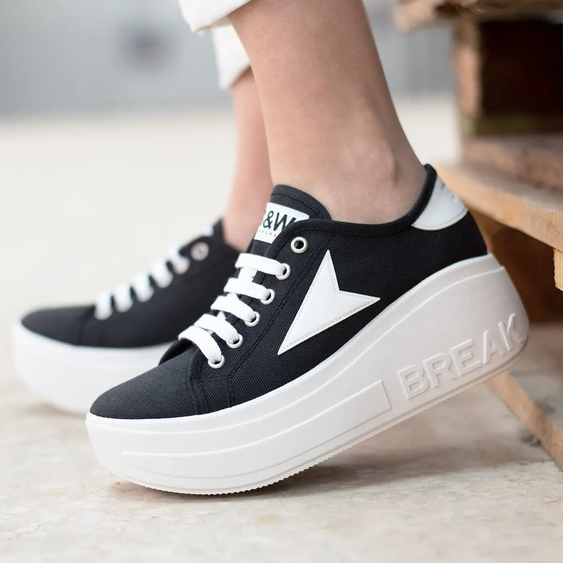 Sneakers Wicker Platform Black
