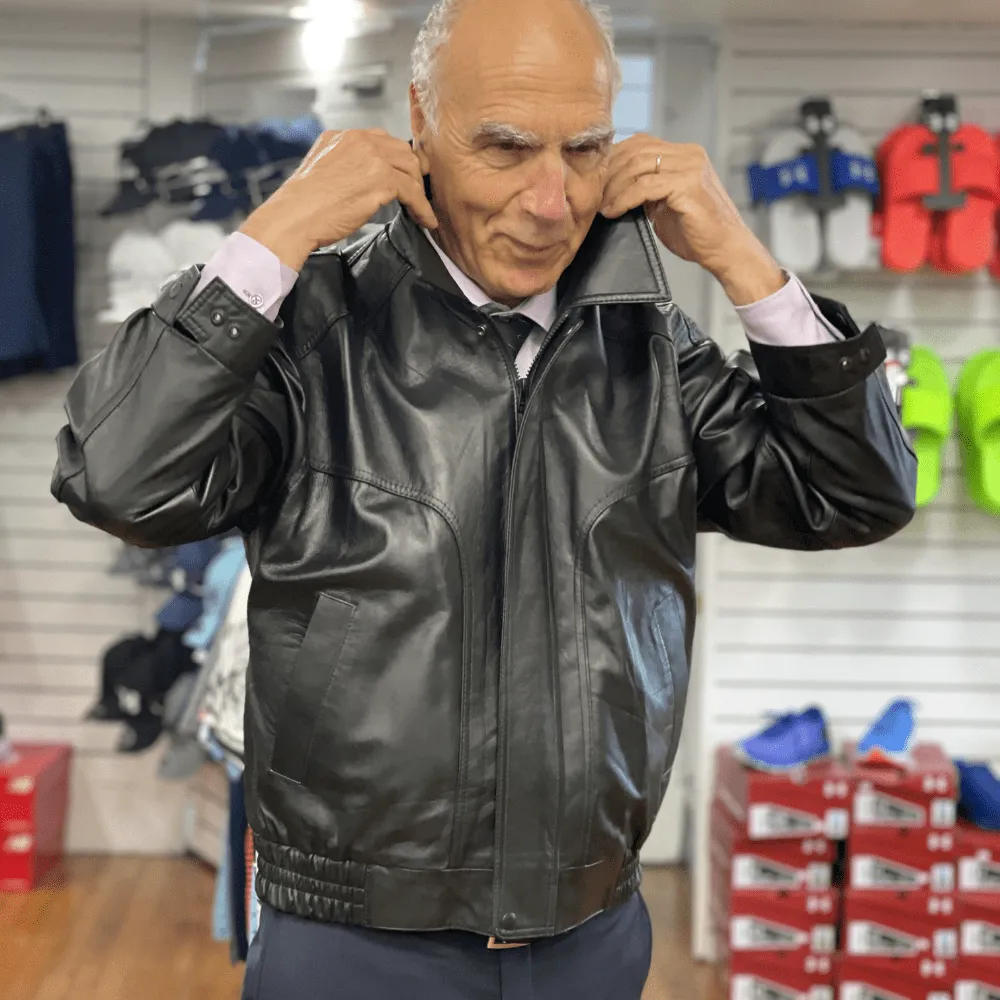 T.O Leather Fashions LTD. Canadian Made Leather Bomber Jacket - Assorted Colours
