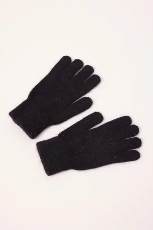 Token Knitted Gloves Black