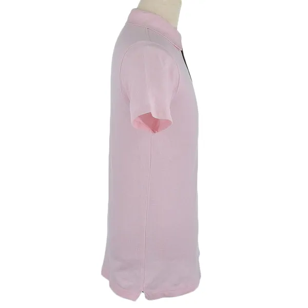 Trendy Inspired Burberry Logo Embroidered Polo Shirt Pink