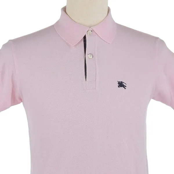 Trendy Inspired Burberry Logo Embroidered Polo Shirt Pink