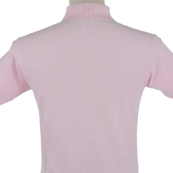 Trendy Inspired Burberry Logo Embroidered Polo Shirt Pink