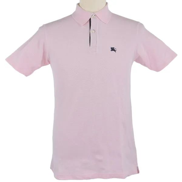 Trendy Inspired Burberry Logo Embroidered Polo Shirt Pink