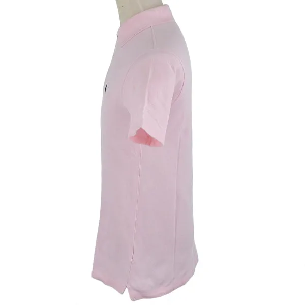 Trendy Inspired Burberry Logo Embroidered Polo Shirt Pink