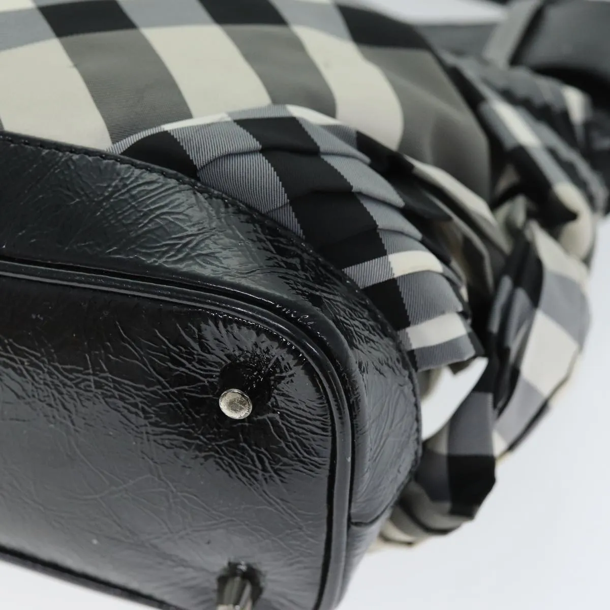 Trendy Inspired Burberry Nova Check Shoulder Bag Nylon Gray Auth 75142
