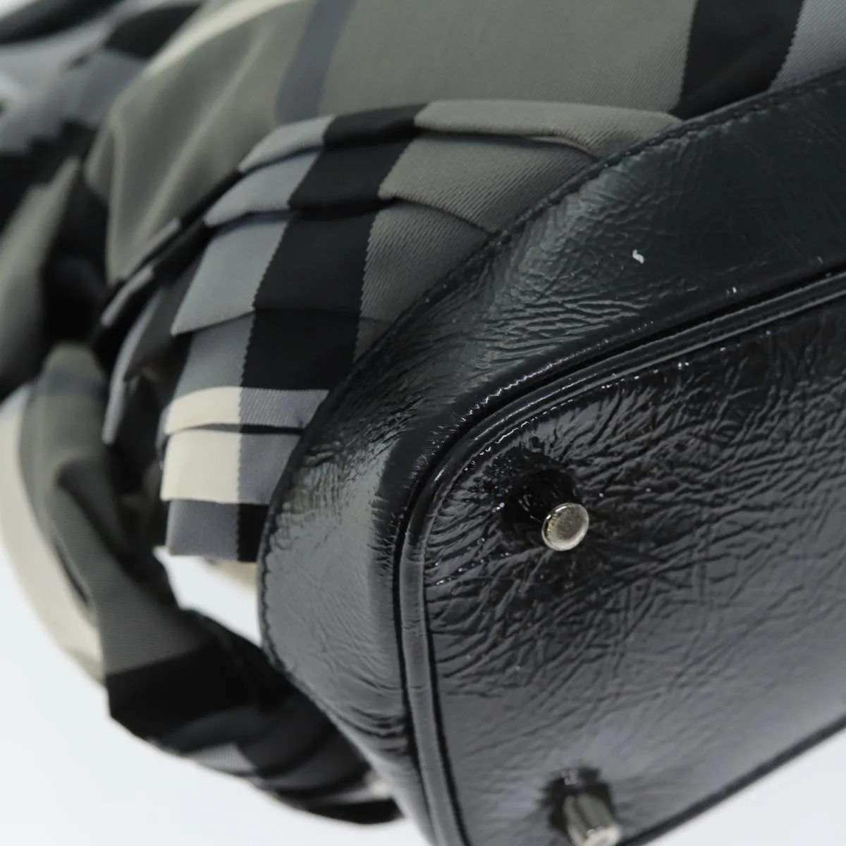 Trendy Inspired Burberry Nova Check Shoulder Bag Nylon Gray Auth 75142